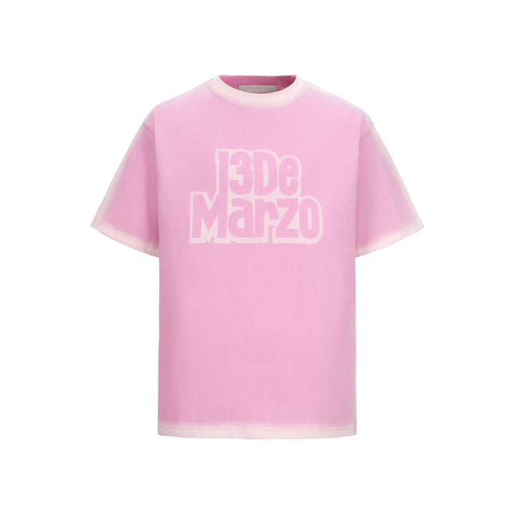 13De Marzo Outline Sketch Logo T-Shirt Pink