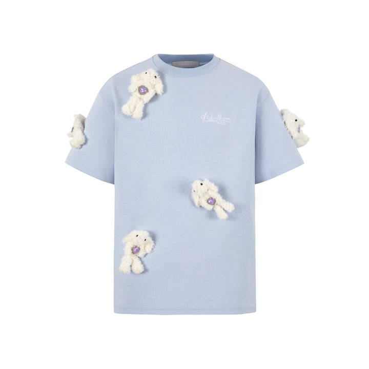 13De Marzo Doozoo Rhinestone Mini Bears T-Shirt Blue