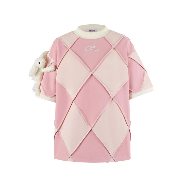 13De Marzo Hemming Diamond Checked T-Shirt Pink