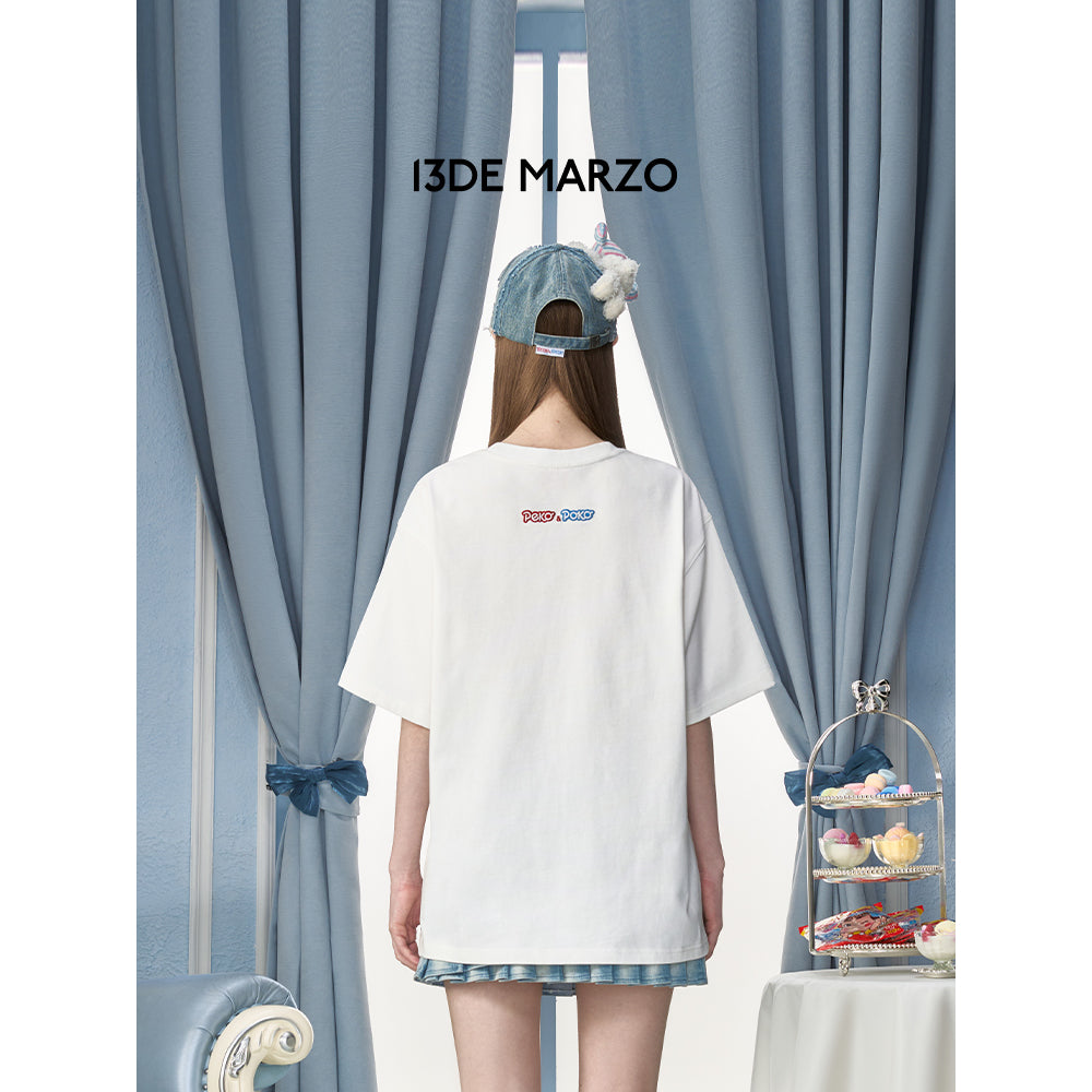 13De Marzo X Peko Sweets Bear Washed T-Shirt White