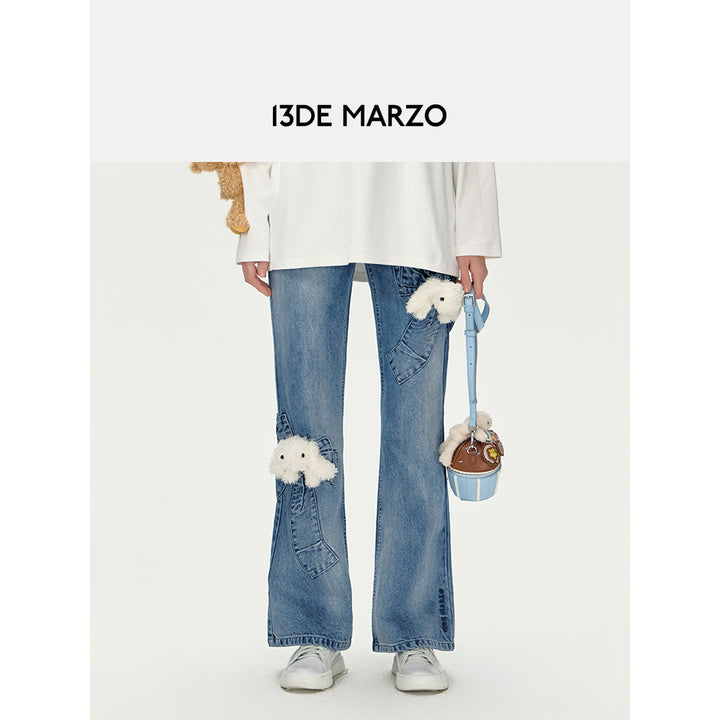 13De Marzo Doozoo Denim Bow Jeans Blue