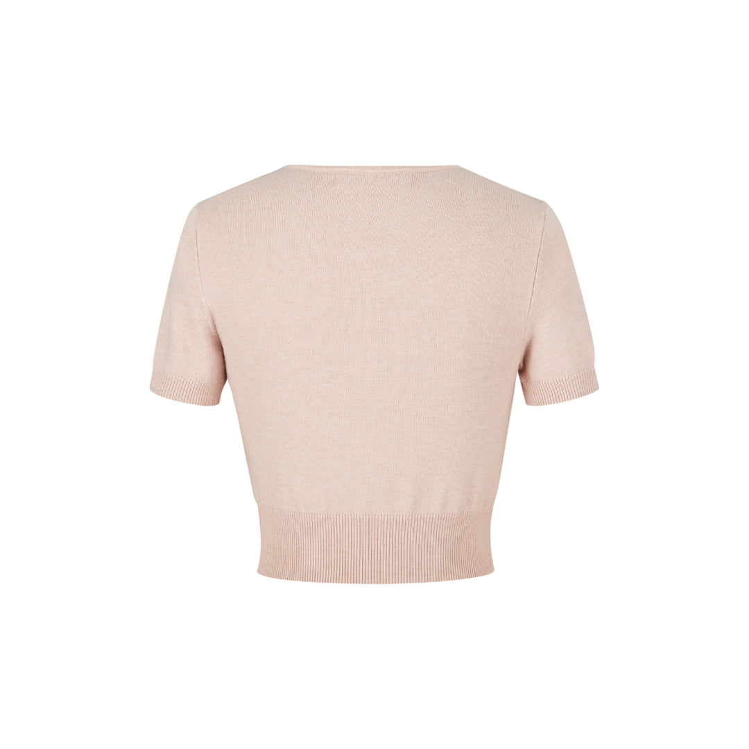 13De Marzo Doozoo Hollow Out Knit Top Pink