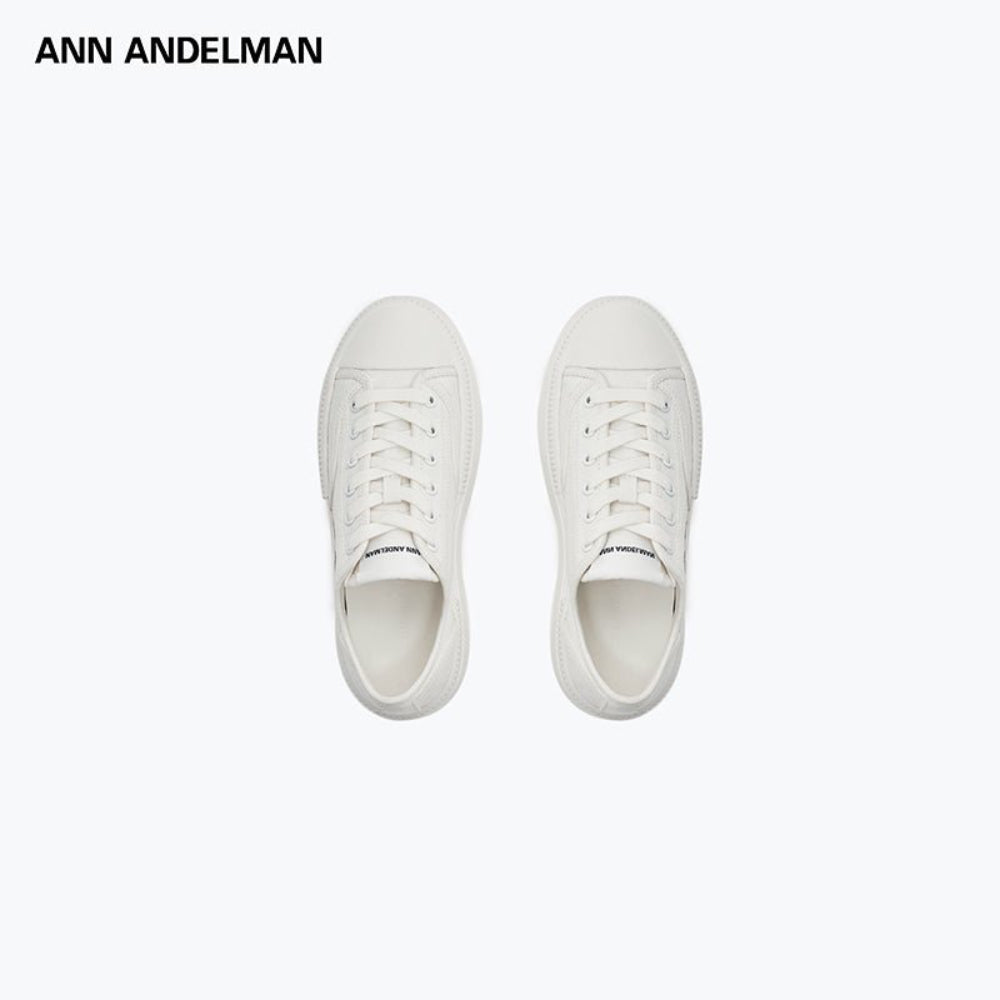 Ann Andelman Classic Court Platform Canvas Sneaker White