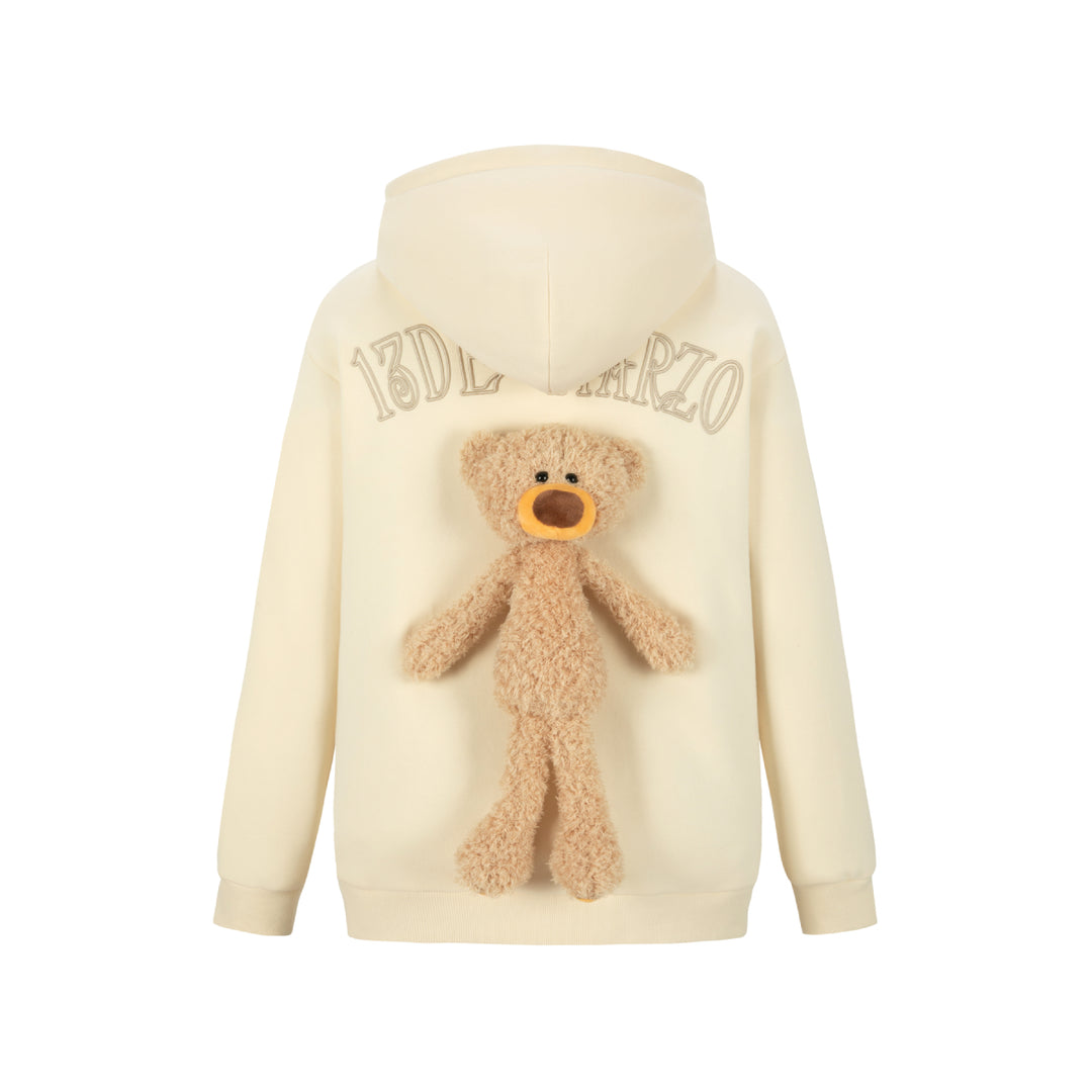 13De Marzo Doozoo Logo Zip Up Hoodie Beige