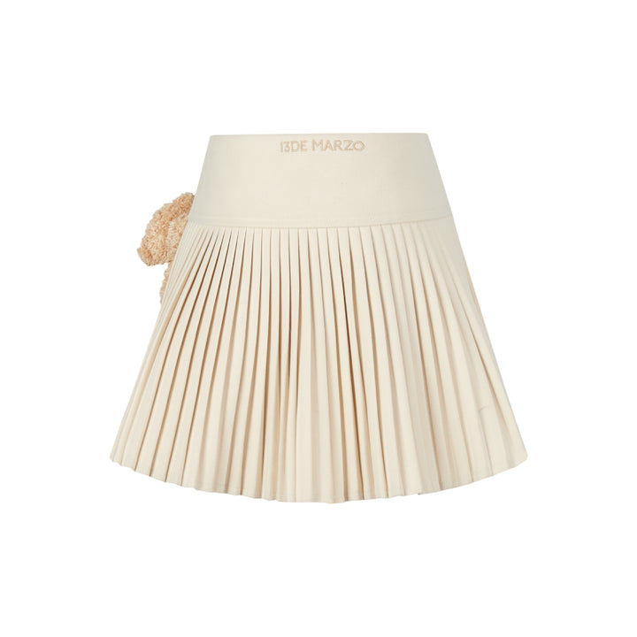 13De Marzo Doozoo Woolen Pleated Skirt Beige