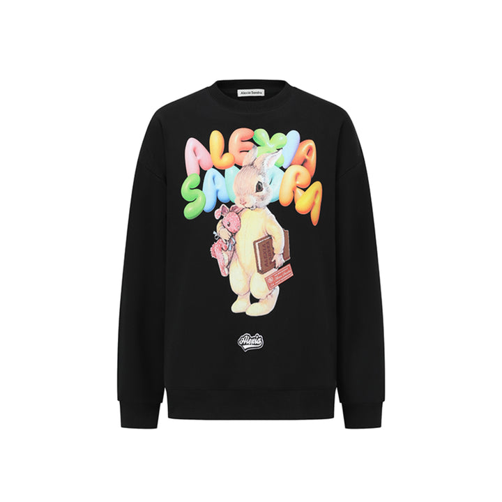 Alexia Sandra Balloon Logo Rabbit Sweater Black - Mores Studio