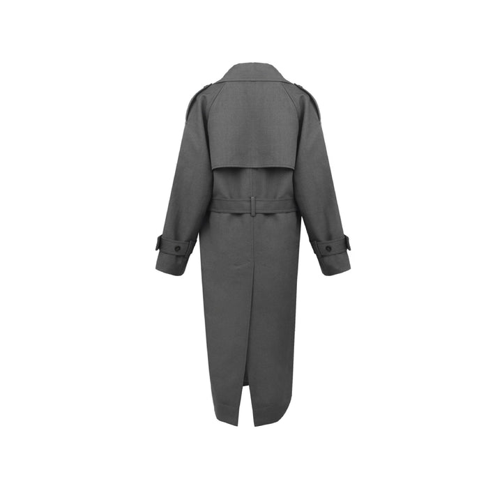 Ann Andelman Trench Long Coat Grey - Mores Studio