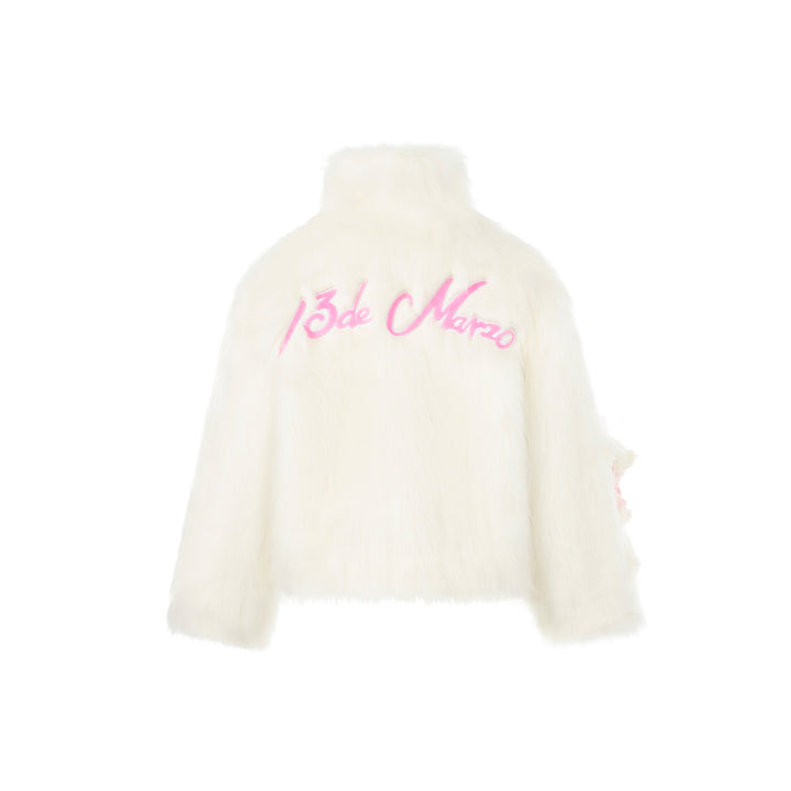 13De Marzo X Hello Kitty Bear Artificial Mink Coat White - Mores Studio