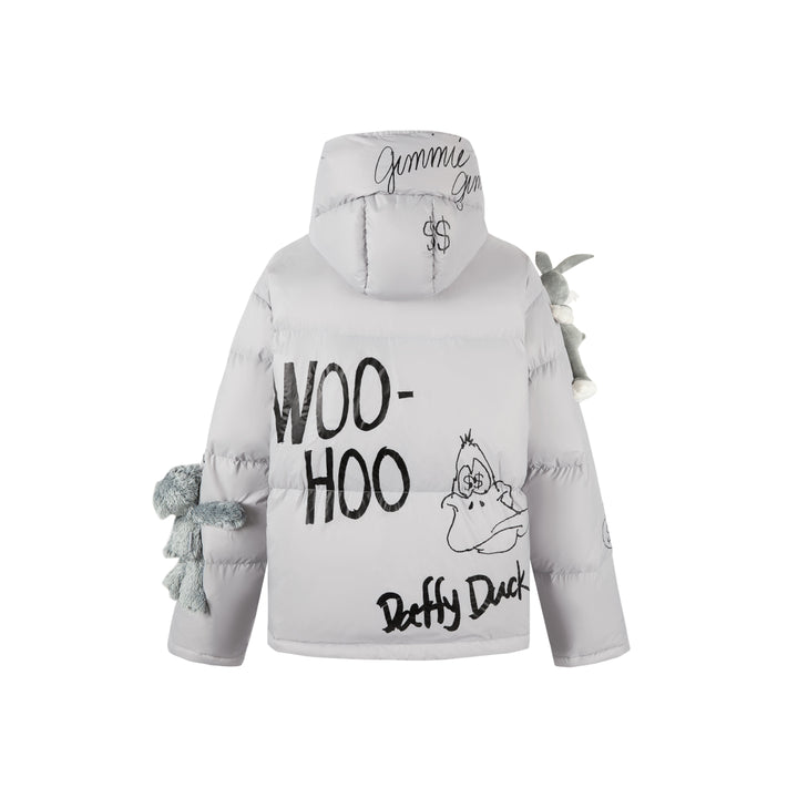 13De Marzo X Looney Tunes Bugs Bunny Sketch Down Jacket Grey - Mores Studio