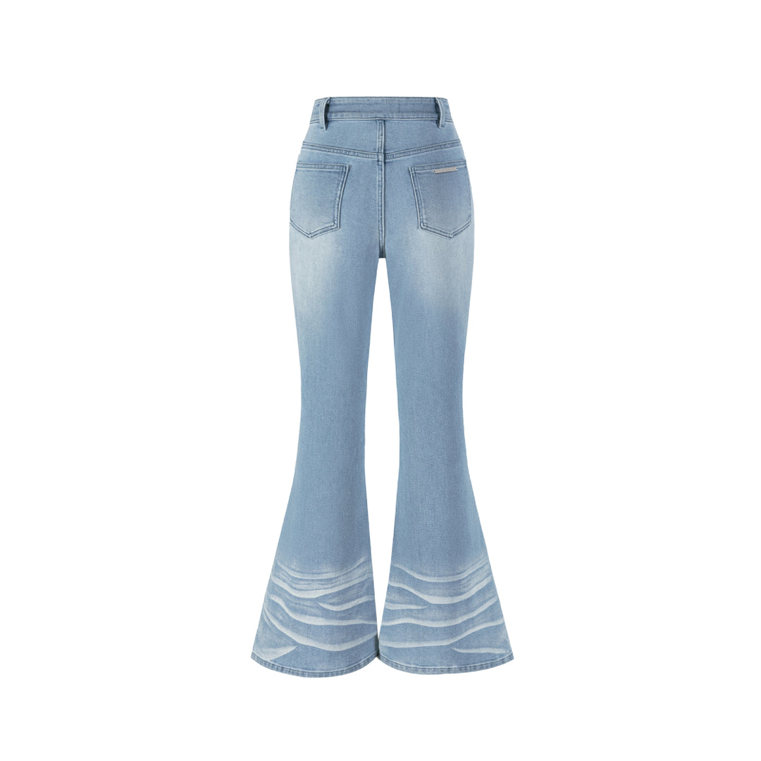 13De Marzo Doozoo Flare Washed Jeans Blue