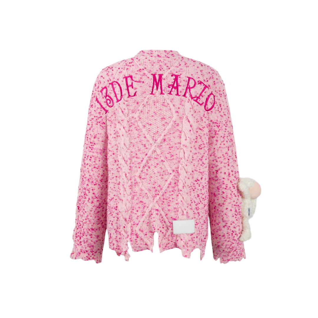 13De Marzo Doozoo Fruit Weave Cardigan Pink - Mores Studio