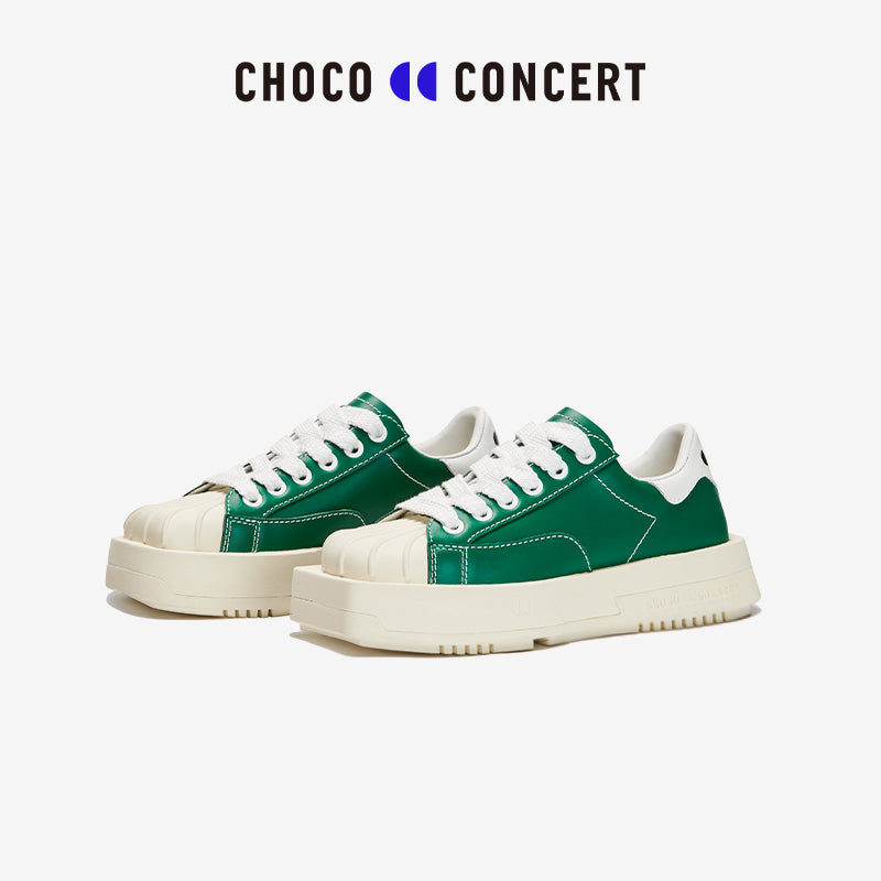 Choco Concert Mis-Matched Shell Toe Sneaker Green - Mores Studio