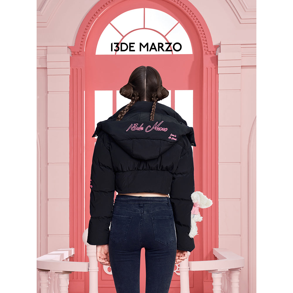 13De Marzo X Hello Kitty Bear Short Down Jacket Black - Mores Studio