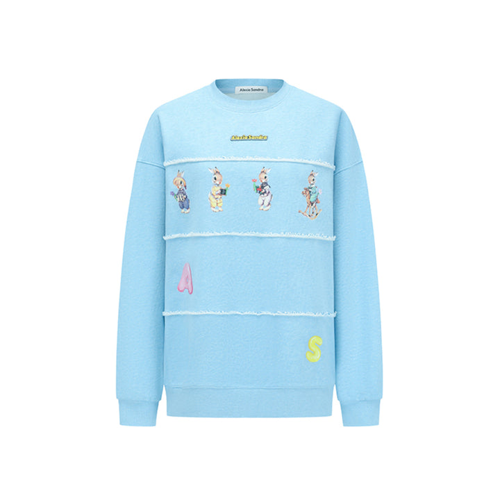 Alexia Sandra Four Rabbits Destroyed Sweater Blue - Mores Studio