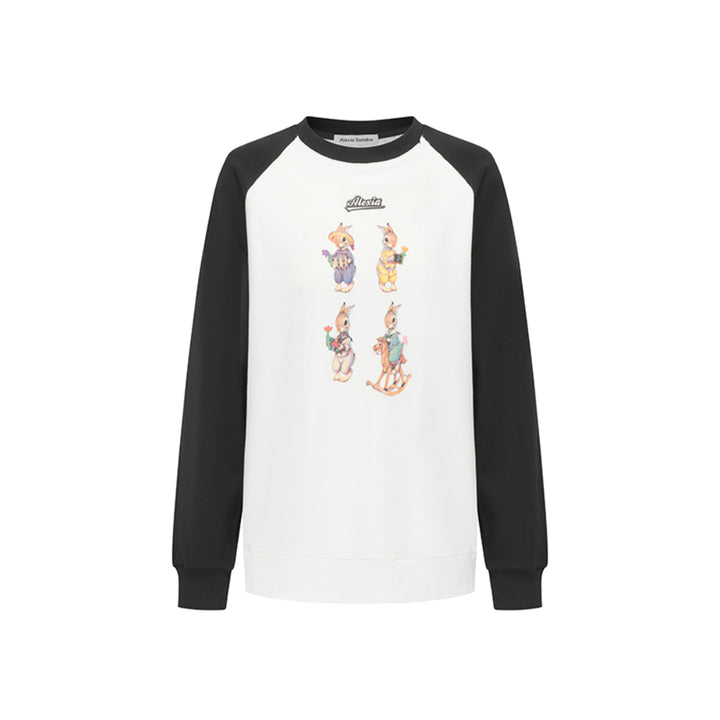 Alexia Sandra Four Rabbits Raglan Sweater Black - Mores Studio