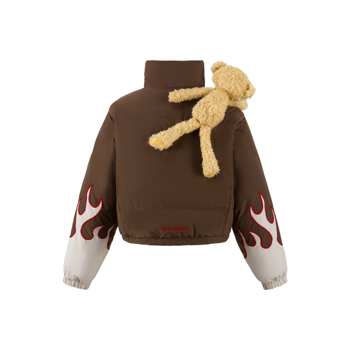 13De Marzo Plush Bear Flame Down Jacket Brown - Mores Studio