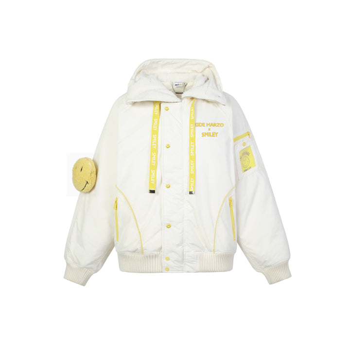 13De Marzo X Smiley Furry Bag Down Jacket White - Mores Studio