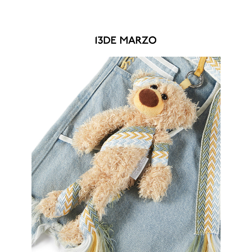 13De Marzo Bear Deconstruct Denim Shorts - Mores Studio