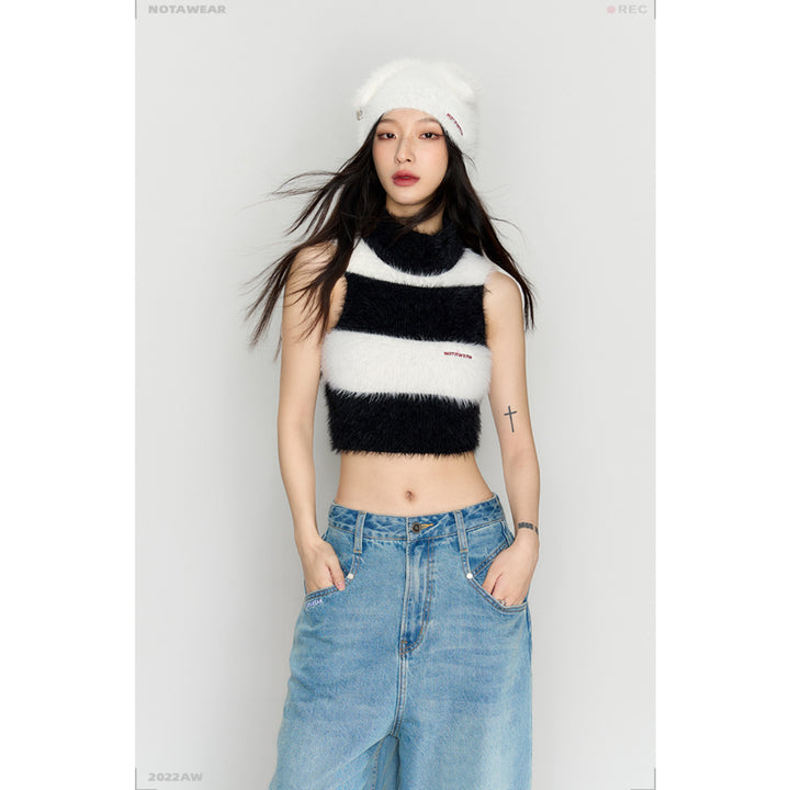 NotAwear Mink Sweater Striped Knitted Vest