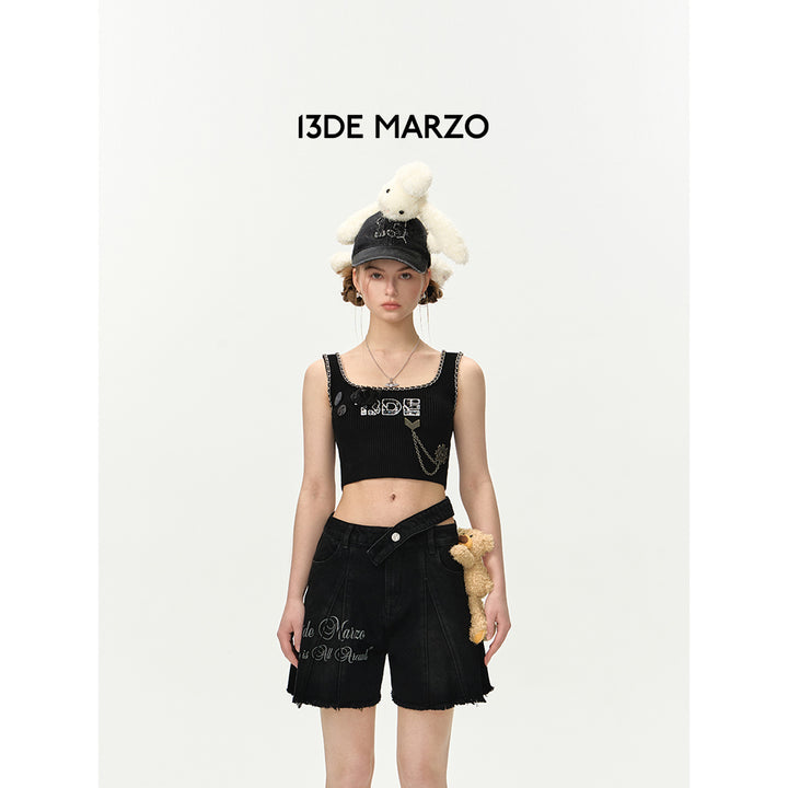 13De Marzo Doozoo Washed Skirt Shorts Black