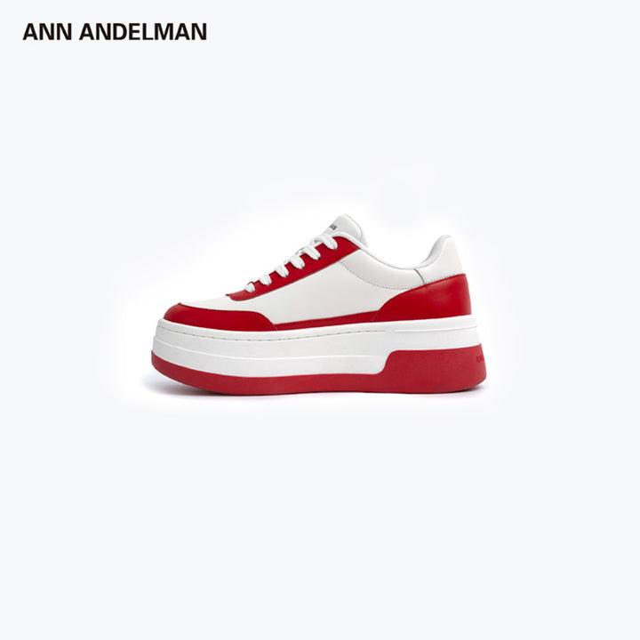 Ann Andelman Logo Heel Platform Sneaker Red