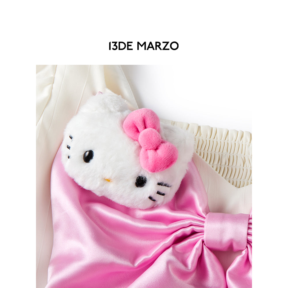 13De Marzo X Hello Kitty Bowknot Puff Top White