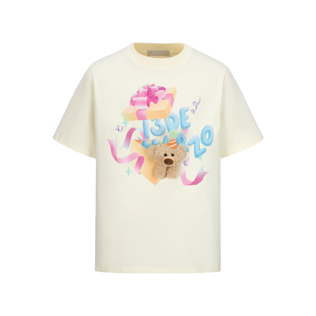 13De Marzo Gift Box Bear T-Shirt Beige