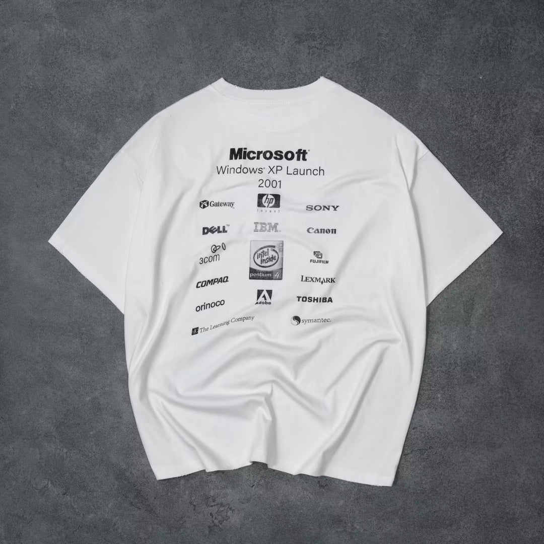Purey Windows Logo Printed T-Shirt Vintage White