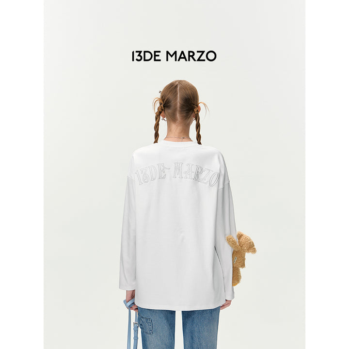 13De Marzo Doozoo Sleeve Bear L/S T-Shirt White