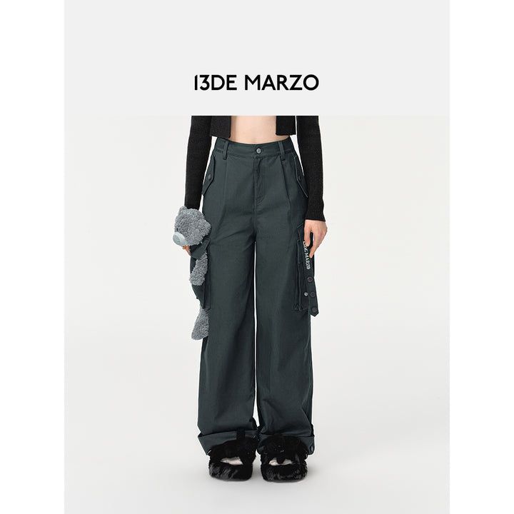 13De Marzo Doozoo Giant Bear Cargo Pants Dark Grey