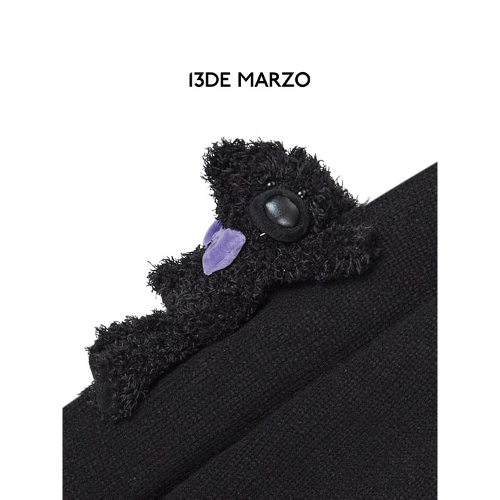 13De Marzo X Kuromi Bear Suture Cardigan Black