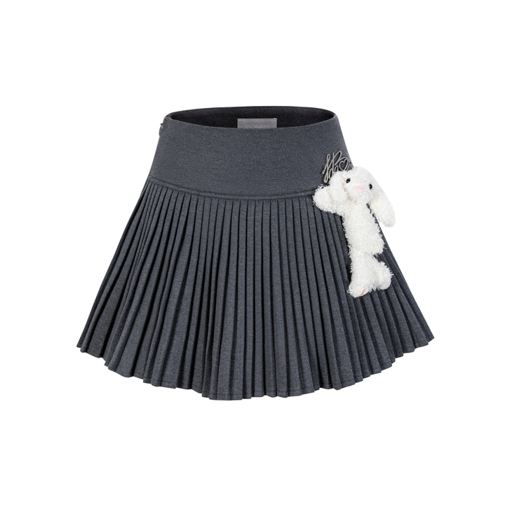 13De Marzo Doozoo Woolen Pleated Skirt Gray