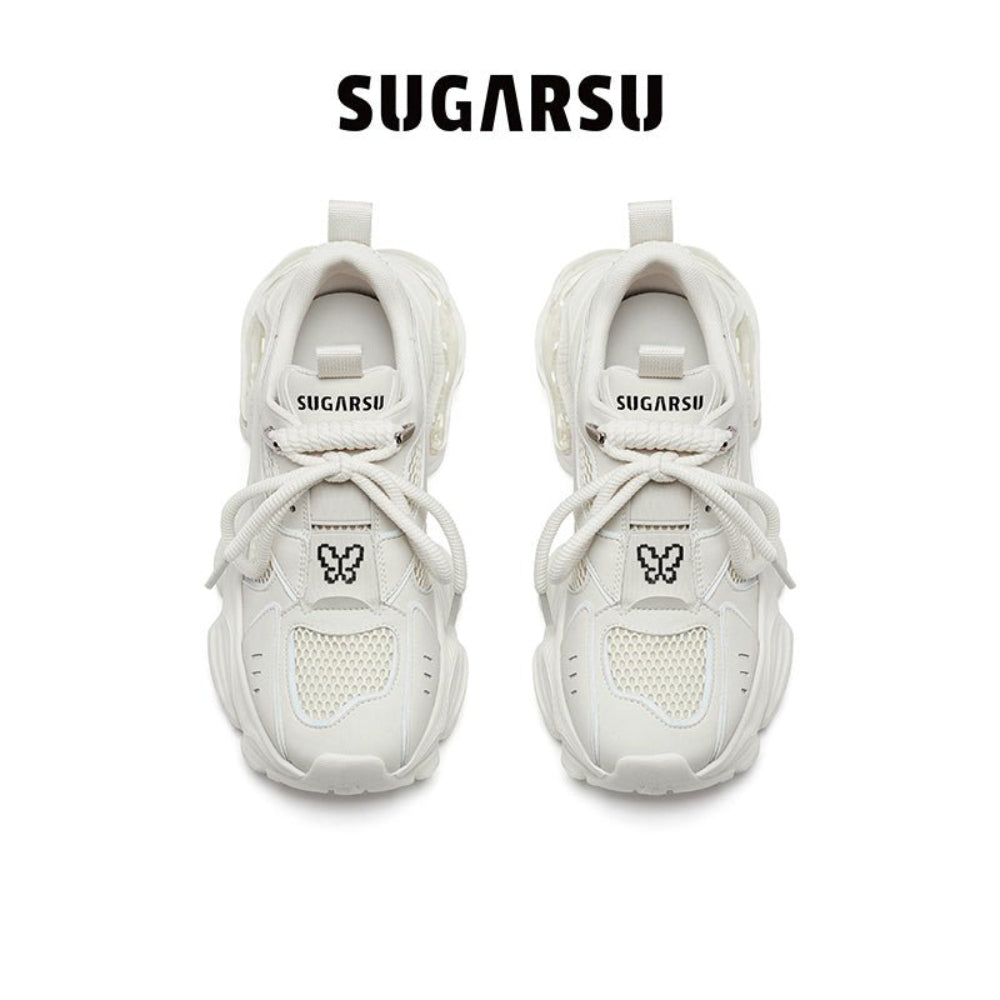 SugarSu Butterfly Bubble Sole Clunky Sneaker White