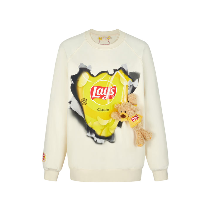 13De Marzo X Lay's Broken Printed Sweater Beige