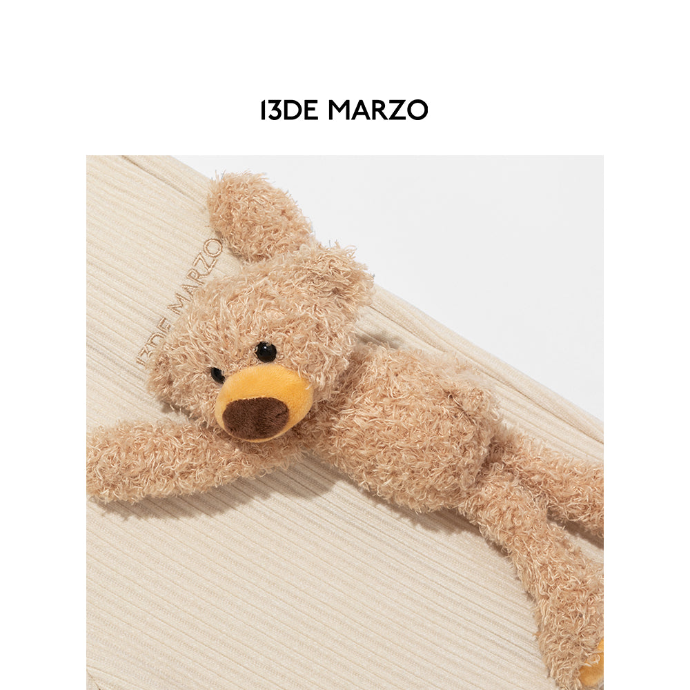 13De Marzo Plush Bear Corduroy Sweat Pants Beige