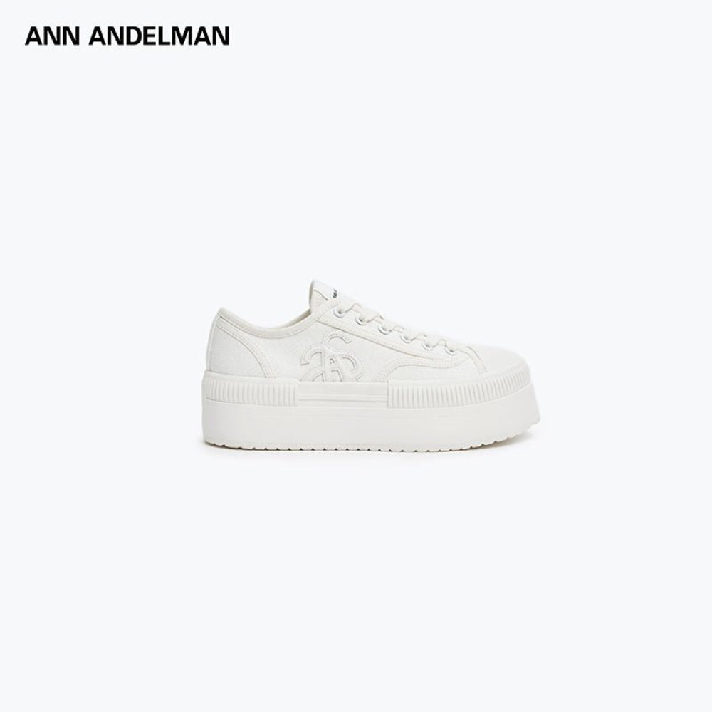 Ann Andelman Classic Court Platform Canvas Sneaker White