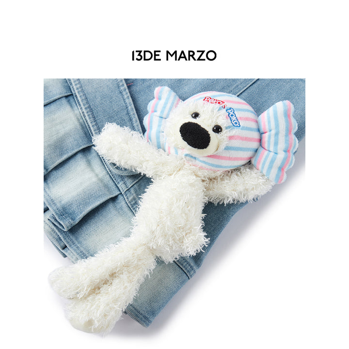 13De Marzo X PEKO Plush Bear Denim Skirt