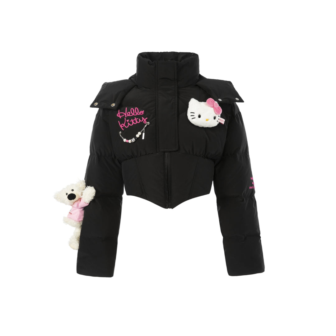 13De Marzo X Hello Kitty Bear Short Down Jacket Black - Mores Studio