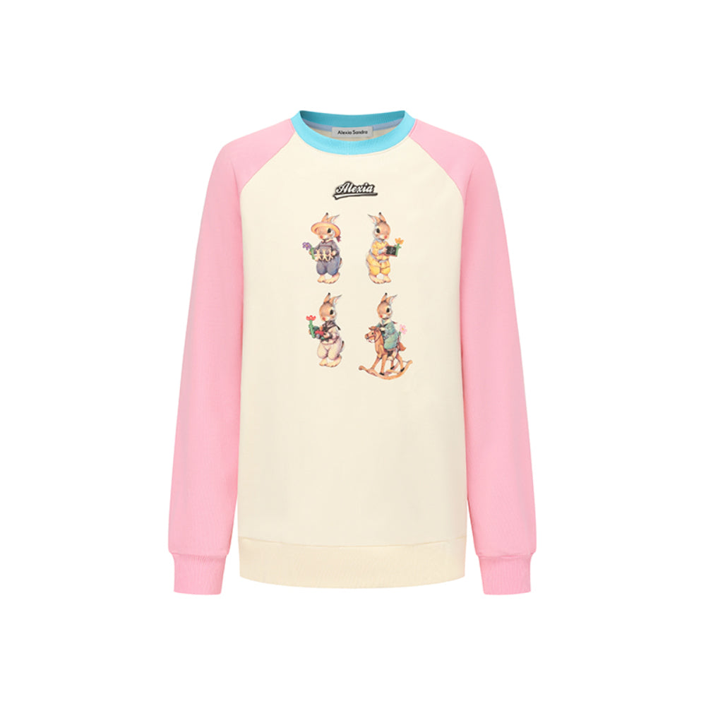 Alexia Sandra Four Rabbits Raglan Sweater Pink - Mores Studio
