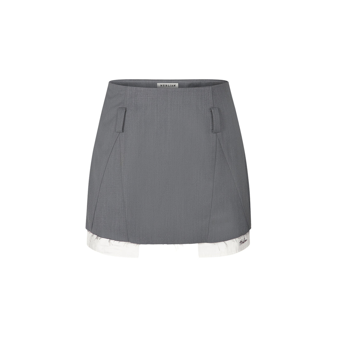 Herlian Double Layered Suit Skirt Grey - Mores Studio