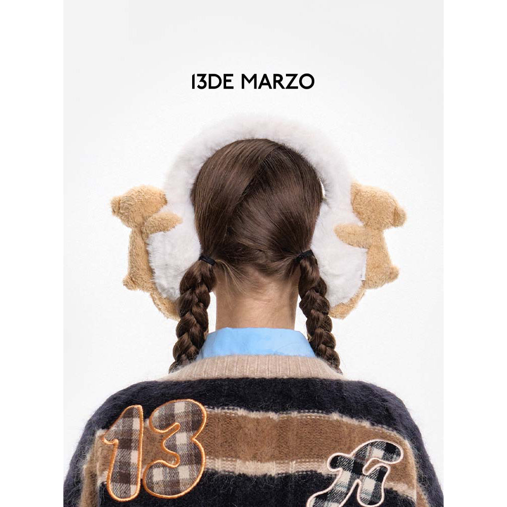 13De Marzo Doozoo Furry Earmuff White - Mores Studio
