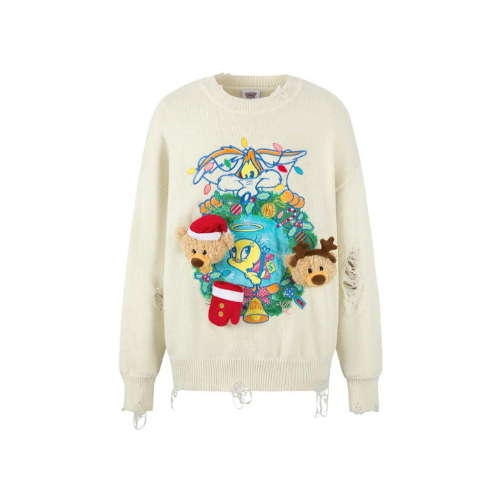 13De Marzo X Looney Tunes Tweety Christmas Sweater Cream - Mores Studio