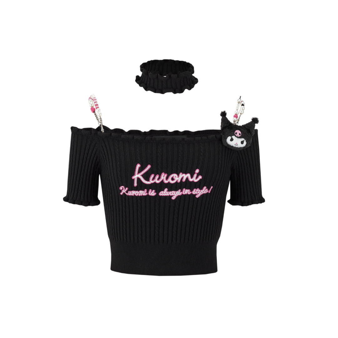 13De Marzo X Kuromi Knit Top Black