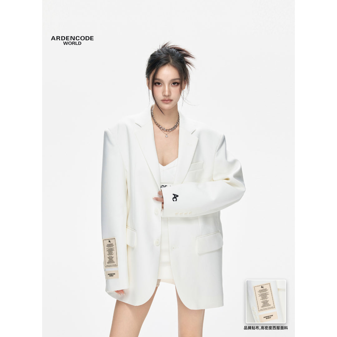 ARDENCODE Patchwork Oversize Suit Blazer White