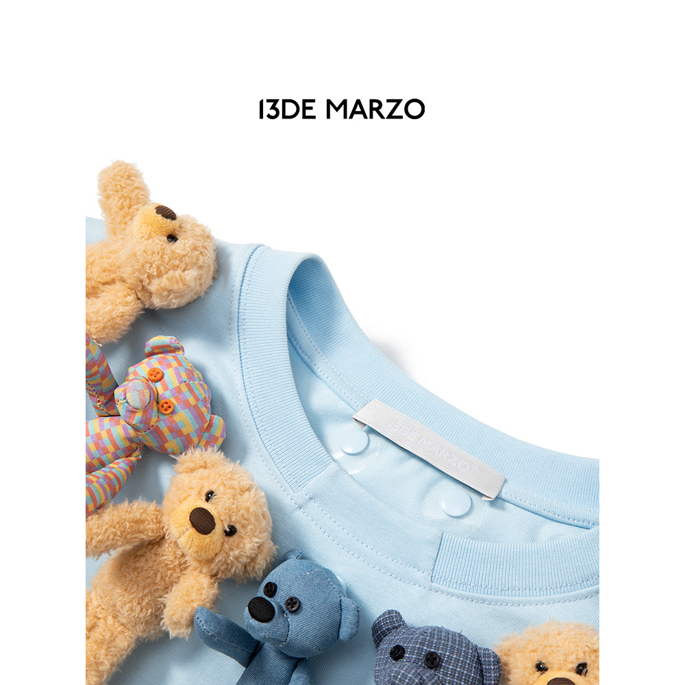 13De Marzo Mini Bears Collar Tee Blue - Mores Studio