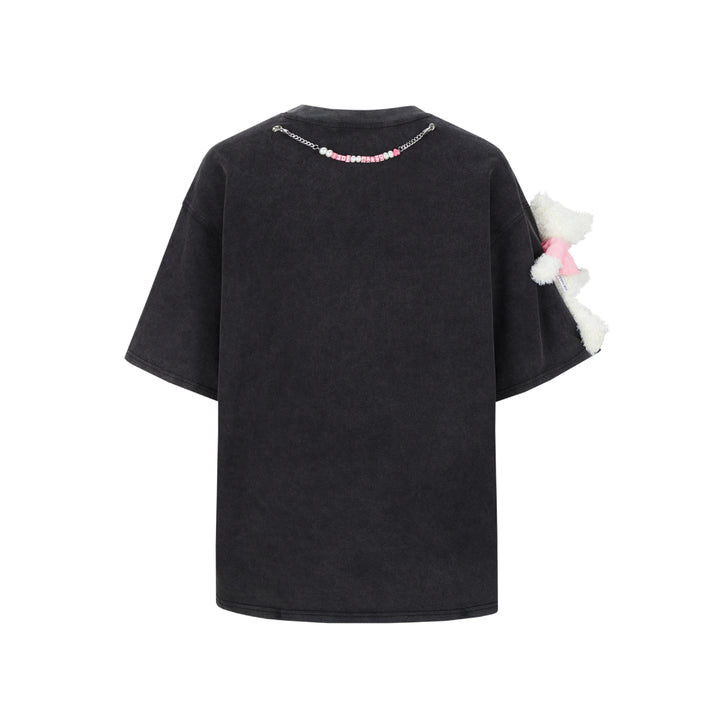 13De Marzo X Hello Kitty Plush Cake Letter T-Shirt Black - Mores Studio