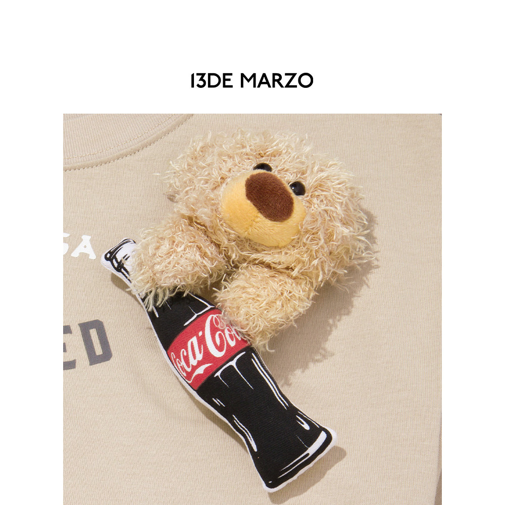 13De Marzo X Coca-Cola Bear Layered Logo T-Shirt Khaki