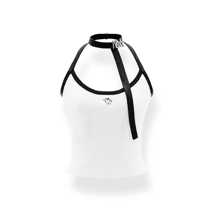 NotaWear Color Blocked Halter Strap Vest Top White