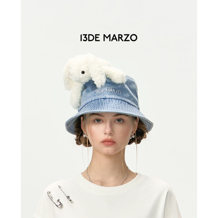 13De Marzo Doozoo Washed Denim Bucket Hat Blue