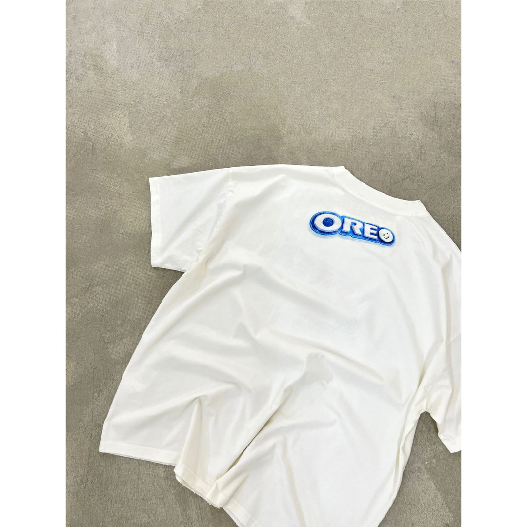 Purey Oreo Logo Printed T-Shirt White